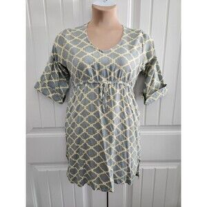 Top It Off 100% Cotton Swim Coverup Geometric Print Size S / M